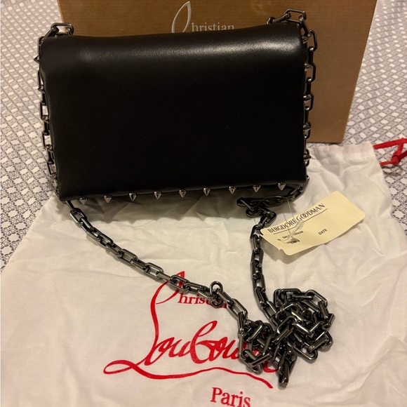 Christian Louboutin Handbags - Christian Louboutin Black Studded Chain Clutch